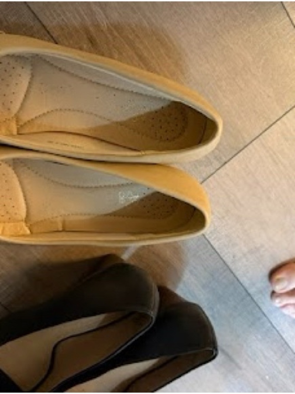 Classic Cream Ballet Heels with Metal Buckle Accent - Picture 2 of 3